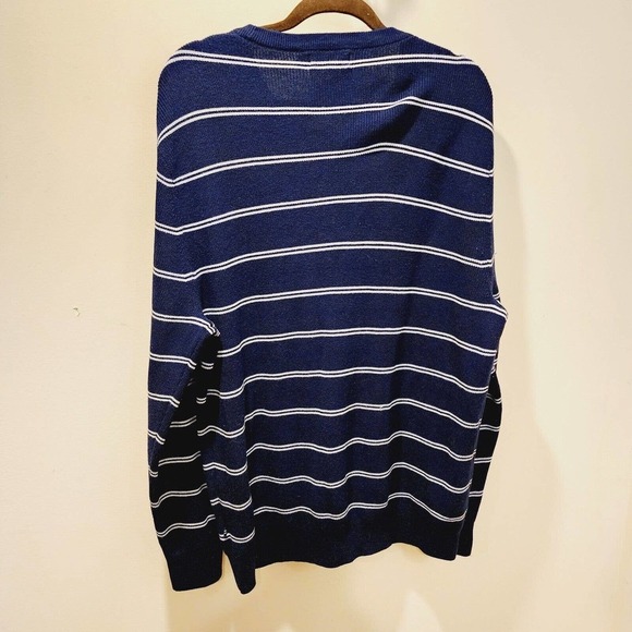 Men's NAUTICA Luxury Performance Navy Stripe Crew Neck Sweater Size XL - Picture 4 of 9